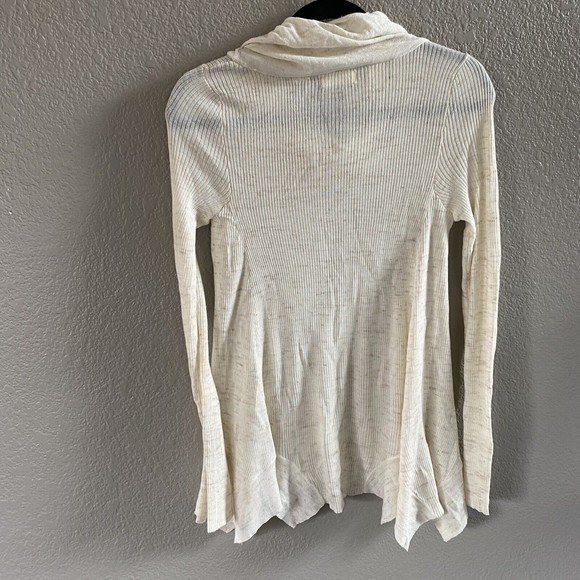 Anthropologie Sleeping on Snow Wool Linen Cowl Neck Cream Sweater lightweight M - Picture 2 of 8